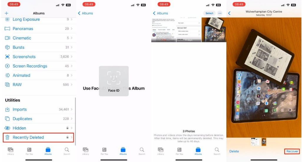 文峰苹果14维修分享 iPhone14 上恢复已删除的照片 