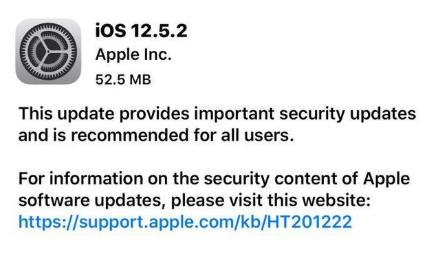 文峰苹果手机维修分享iOS12.5.2发布，建议所有老苹果用户安装 